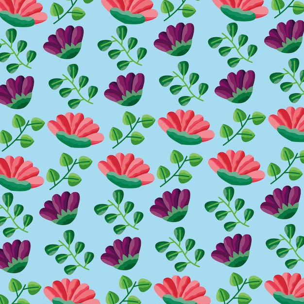 flores de patrones sin fisuras hojas decoración de follaje