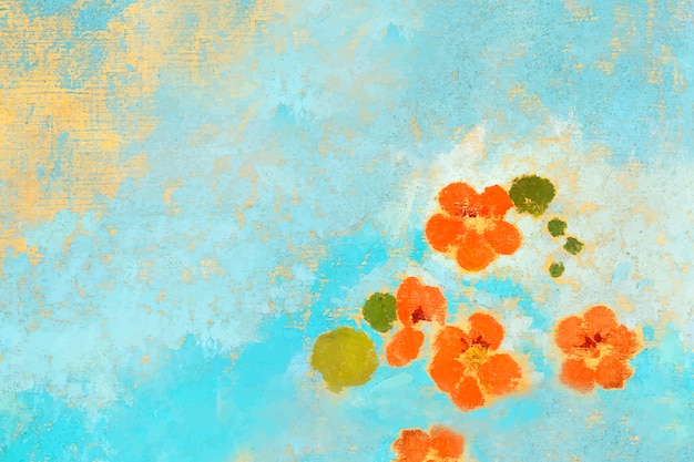 Vector gratuito flores pintadas de aceite de naranja