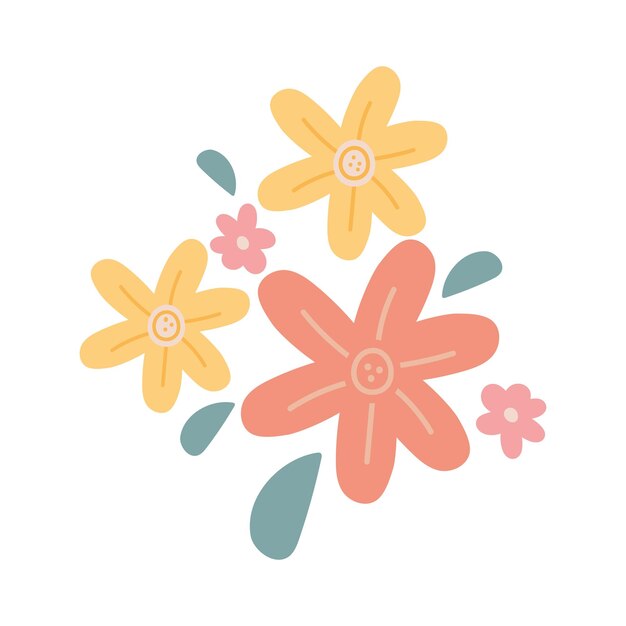flores temporada de la naturaleza el icono de la primavera aislado