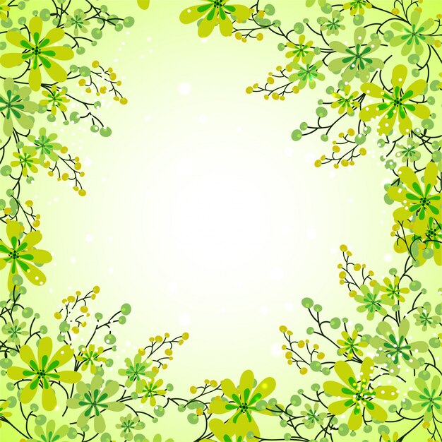 Las flores verdes hermosas adornaron el fondo para el concepto de la naturaleza.