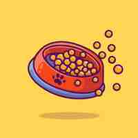 Vector gratuito flotante perro alimento cereal dibujos animados vector icono ilustración animal alimento icono concepto aislado premium