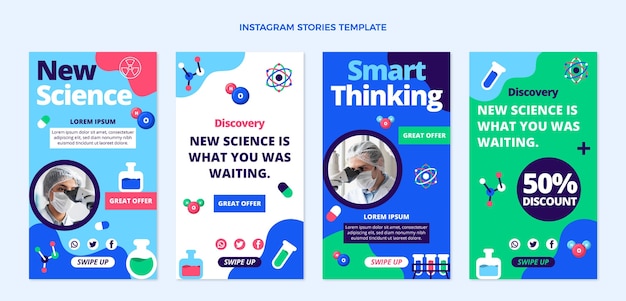 Vector gratuito flt design science historias de instagram