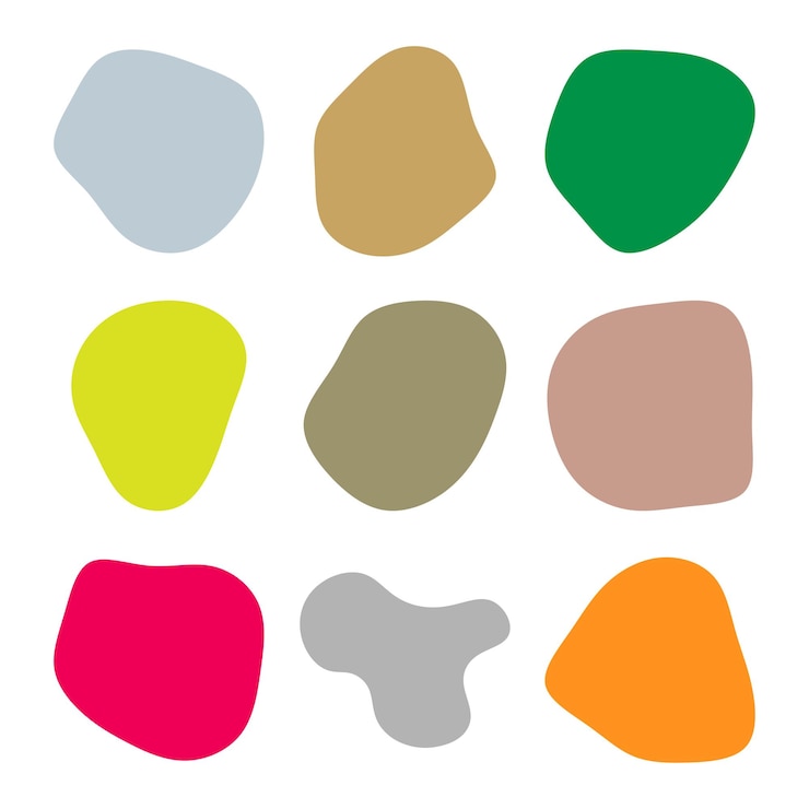 Vector gratuito fluido abstracto colorido dibujado a mano elemento de formas creativas de manchas orgánicas