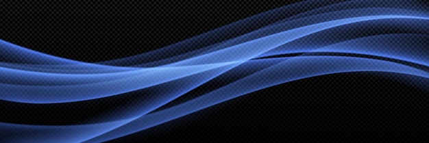 Flujo de aire efecto de viento azul frío que sopla humo