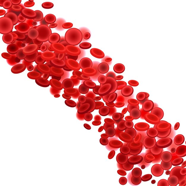 Flujo de células sanguíneas. Rojo y medicina, biología médica, salud humana, ciencia y microbiología
