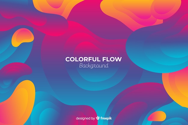 El flujo colorido abstracto forma el fondo