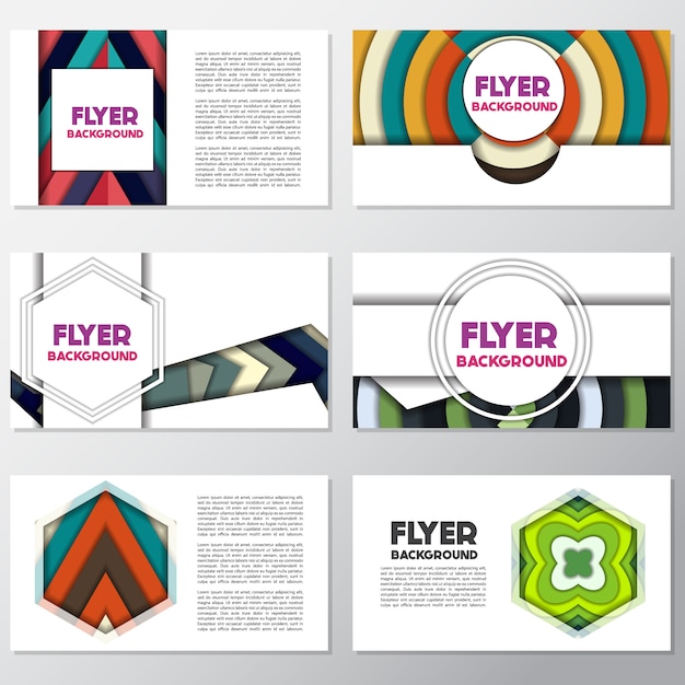 Flyer blanco con formas de colores