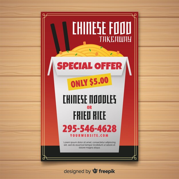 Flyer comida china caja