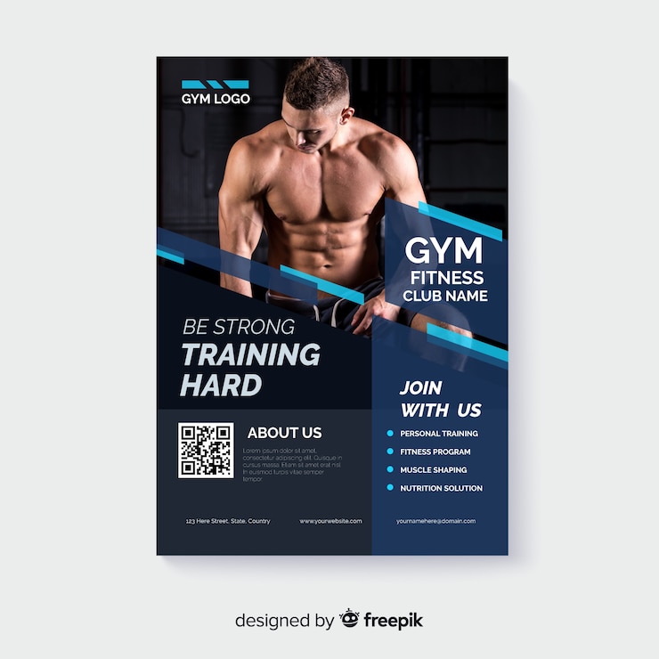 Vector gratuito flyer deportivo con plantilla de imagen