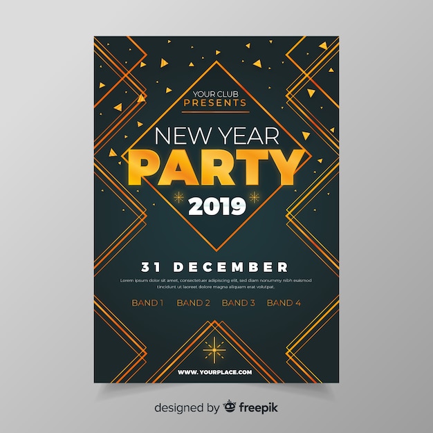 Flyer fiesta año nuevo 2019