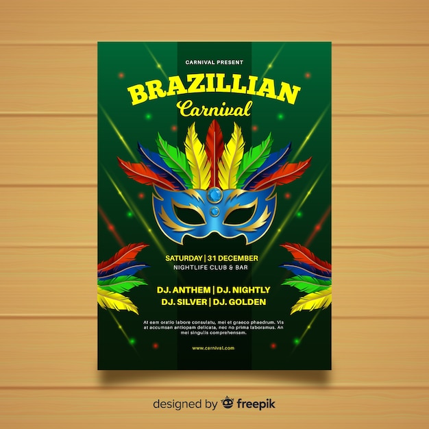 Flyer de fiesta de carnaval de brasil