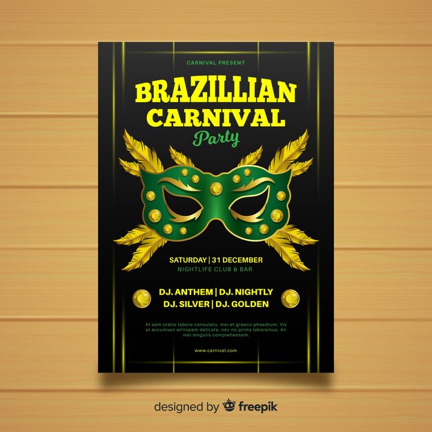 Flyer de fiesta de carnaval de brasil