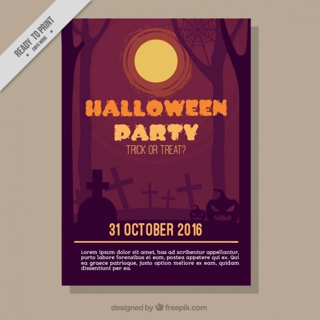 Vector gratuito flyer de fiesta de halloween