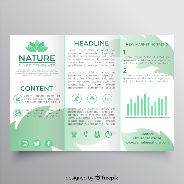 Flyer de naturaleza tríptico