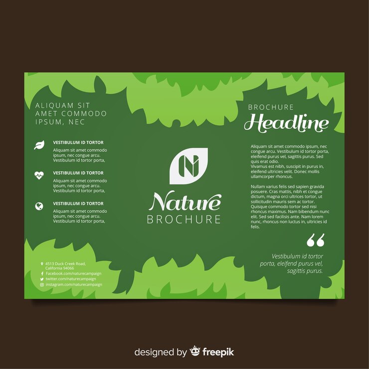 Vector gratuito flyer de naturaleza tríptico