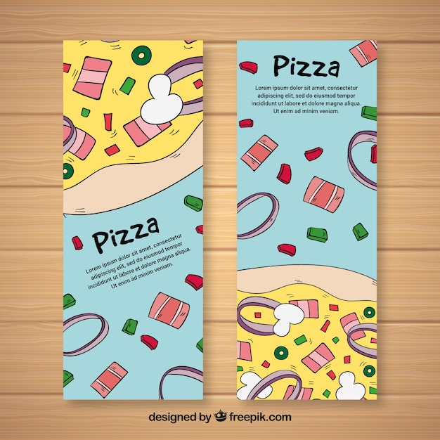 Flyer pizza dibujado a mano