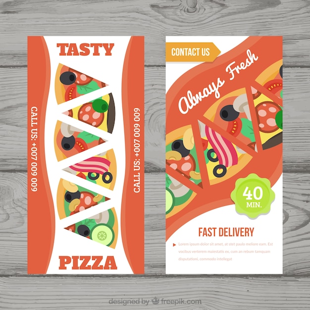 Vector gratuito flyer pizza fresca