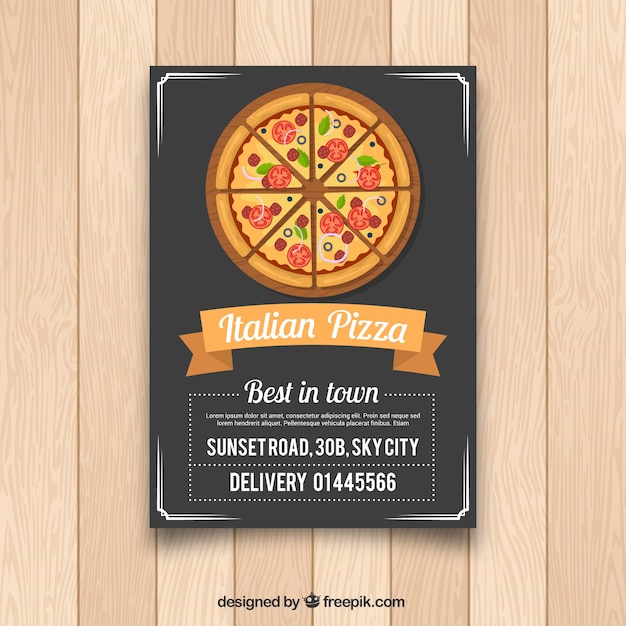 Vector gratuito flyer pizza italiana