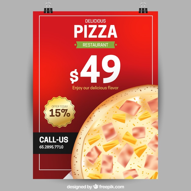 Vector gratuito flyer pizza oferta especial