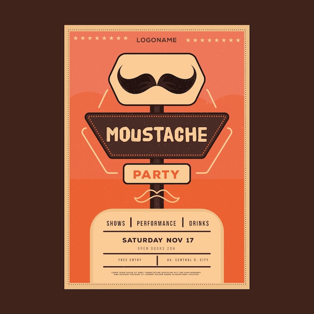 Vector gratuito flyer/poster movember