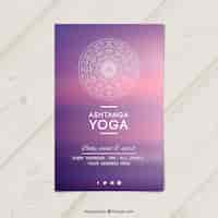 Vector gratuito flyer purple yoga