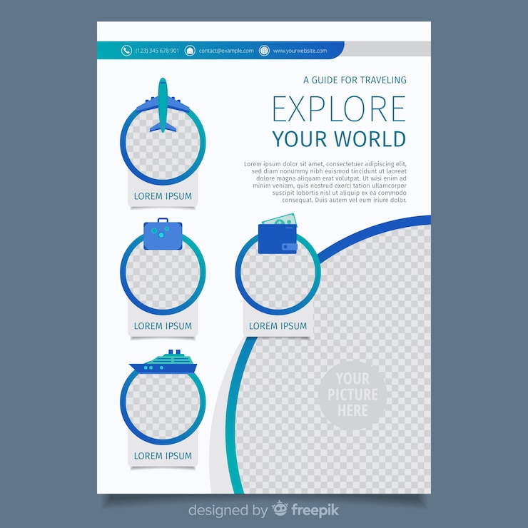 Vector gratuito flyer simple viaje