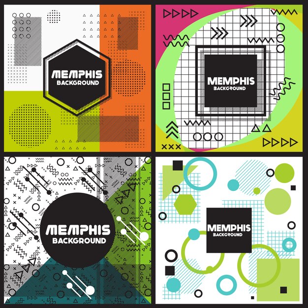 Flyers con diseño de diversas formas geométricas