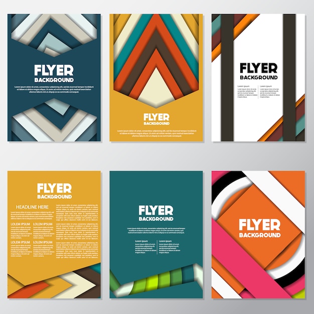 Flyers con diseño multicolores