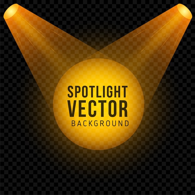 Vector gratuito foco de luz dorado