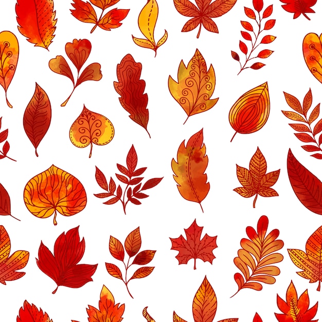 Follaje de otoño de patrones sin fisuras