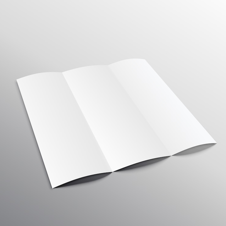 Vector gratuito folleto con 3 partes, mockup