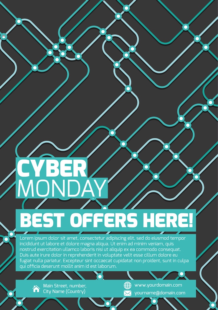 Vector gratuito folleto abstracto de cyber monday