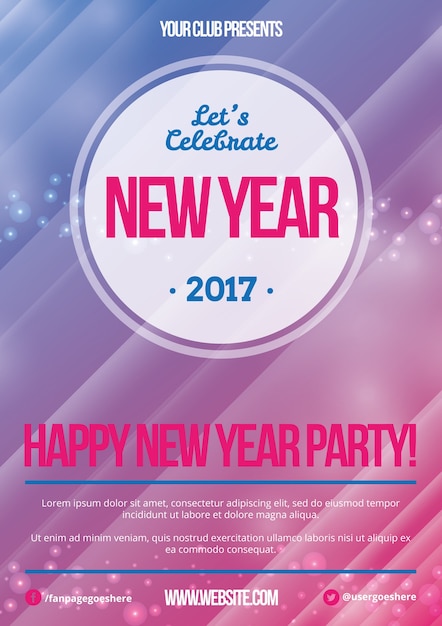 Vector gratuito folleto abstracto de fiesta de año nuevo