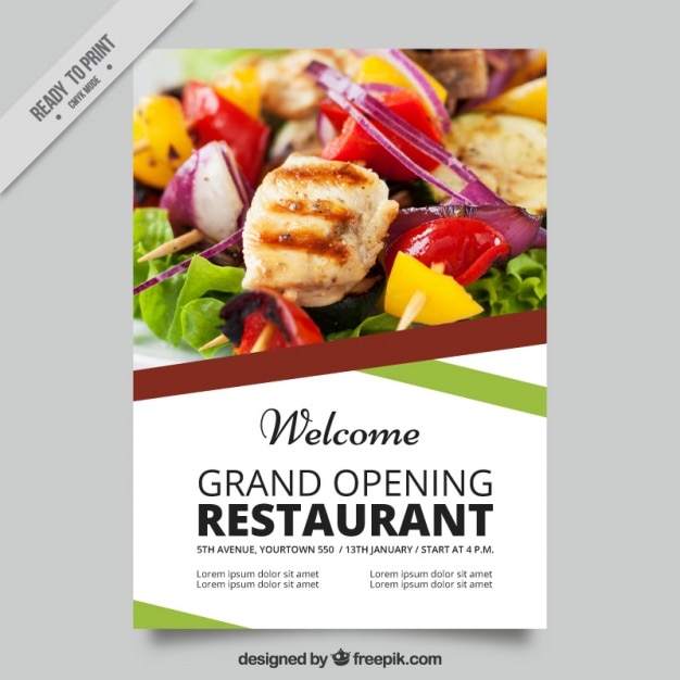 Vector gratuito folleto abstracto de restaurante