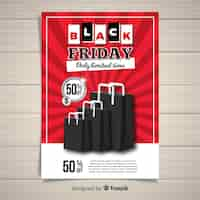 Vector gratuito folleto de black friday moderno