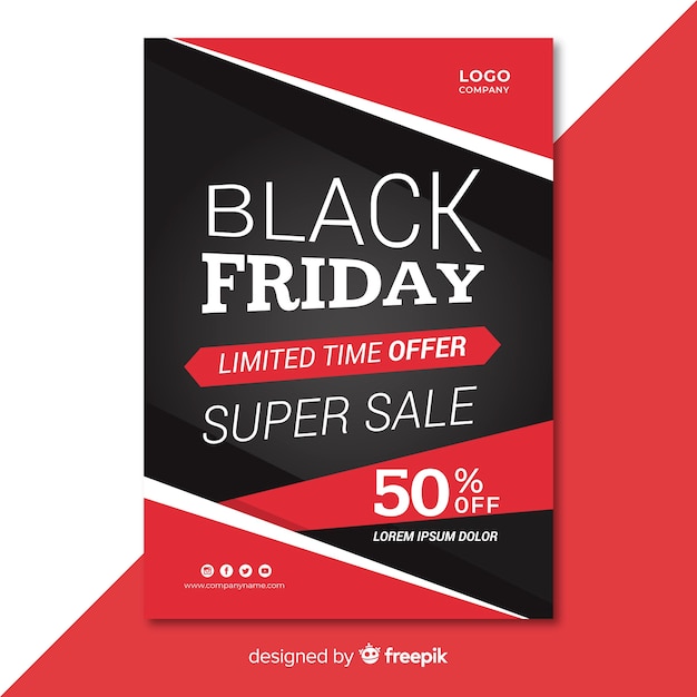 Vector gratuito folleto de black friday