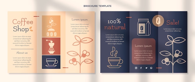 Folleto de cafetería de diseño plano
