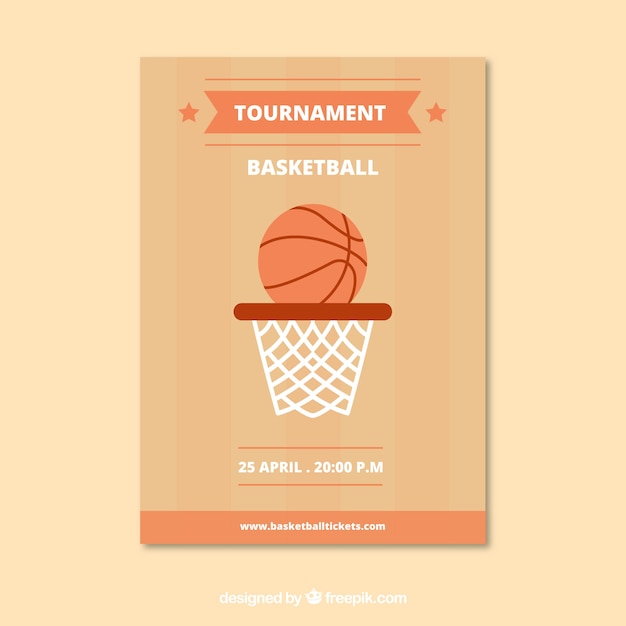 Vector gratuito folleto con canasta de baloncesto