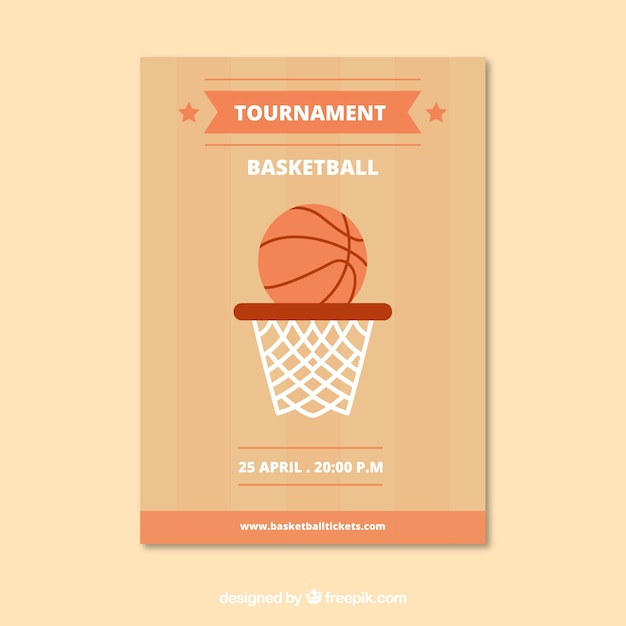 Folleto con canasta de baloncesto 