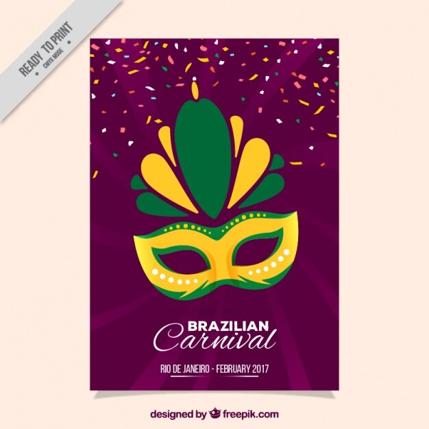 Vector gratuito folleto de carnaval de brasil