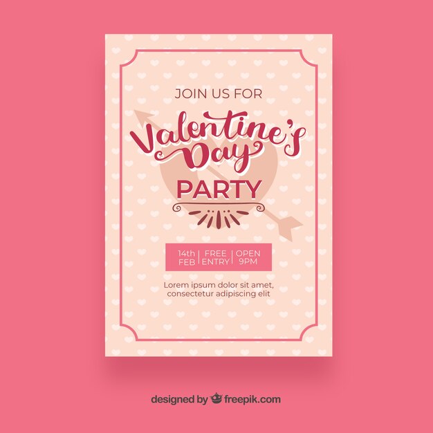 Folleto / cartel hecho a mano de día de san valentín 
