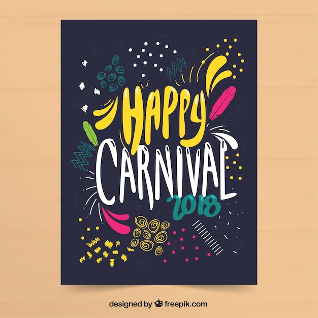 Folleto/cartel plano de fiesta de carnaval brasileño