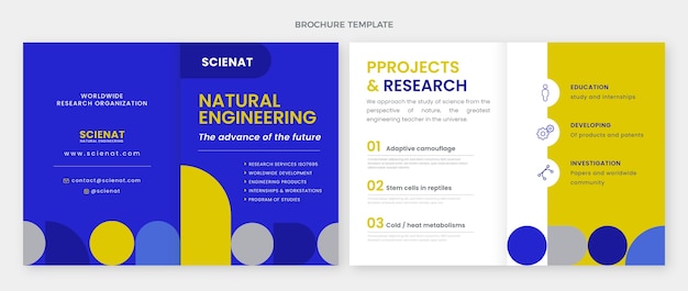 Vector gratuito folleto de ciencia de diseño plano