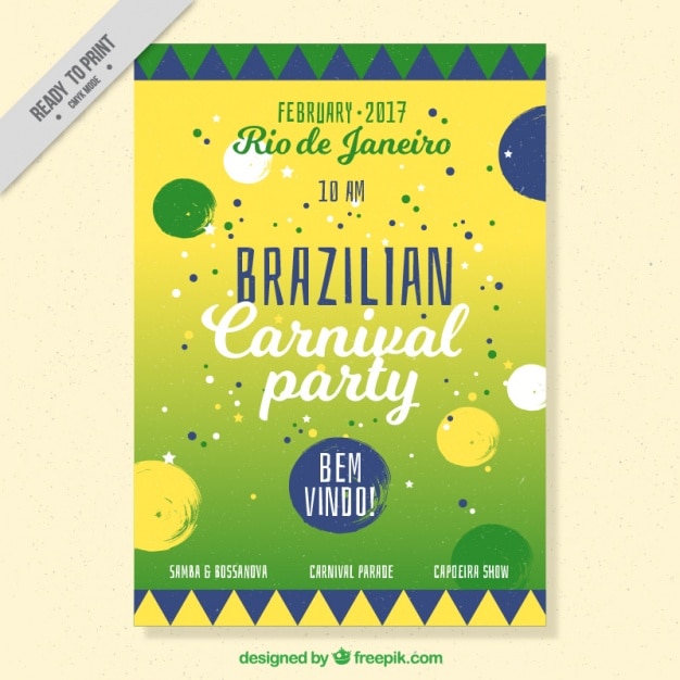 Vector gratuito folleto de círculos de carnaval de brasil