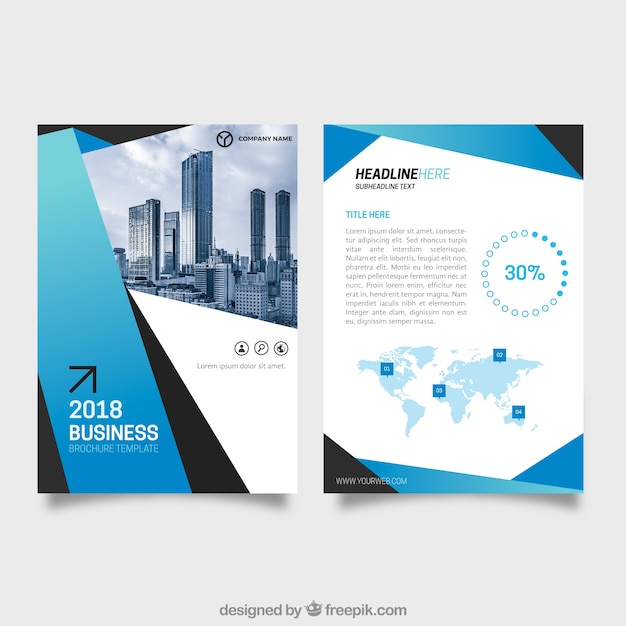 Folleto comercial en estilo abstracto