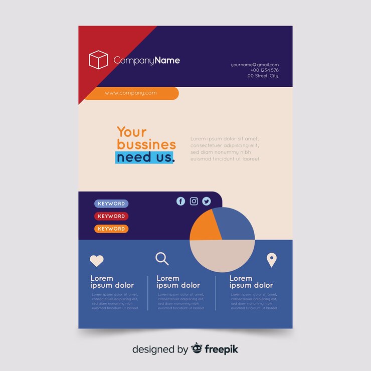 Vector gratuito folleto comercial resumen profesional