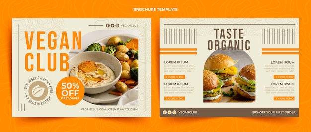 Vector gratuito folleto de comida de diseño plano