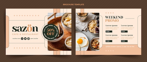 Folleto de comida de diseño plano