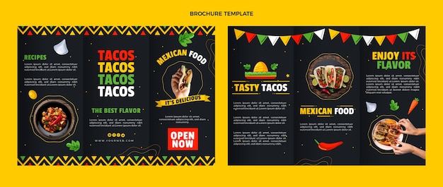 Vector gratuito folleto de comida de diseño plano