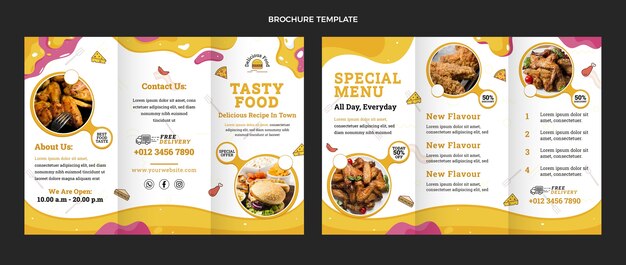 Folleto de comida de diseño plano